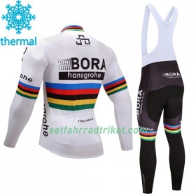 Radbekleidung Radtrikot Langarm + Lang Trägerhose 2017 Bora-Hansgrohe Winter Thermal Fleece N002